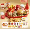 Kids' Pretend Kitchen Playset: Fast Food Pizza & Burger Meal with Fries, Egg Tart, and More