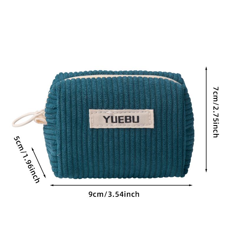 Corduroy Mini Zipper Coin Bag Small Wallet Key Earphone Storage Bag Kids Coin Purse Coin Pouch Cute Purse Versatile Bag