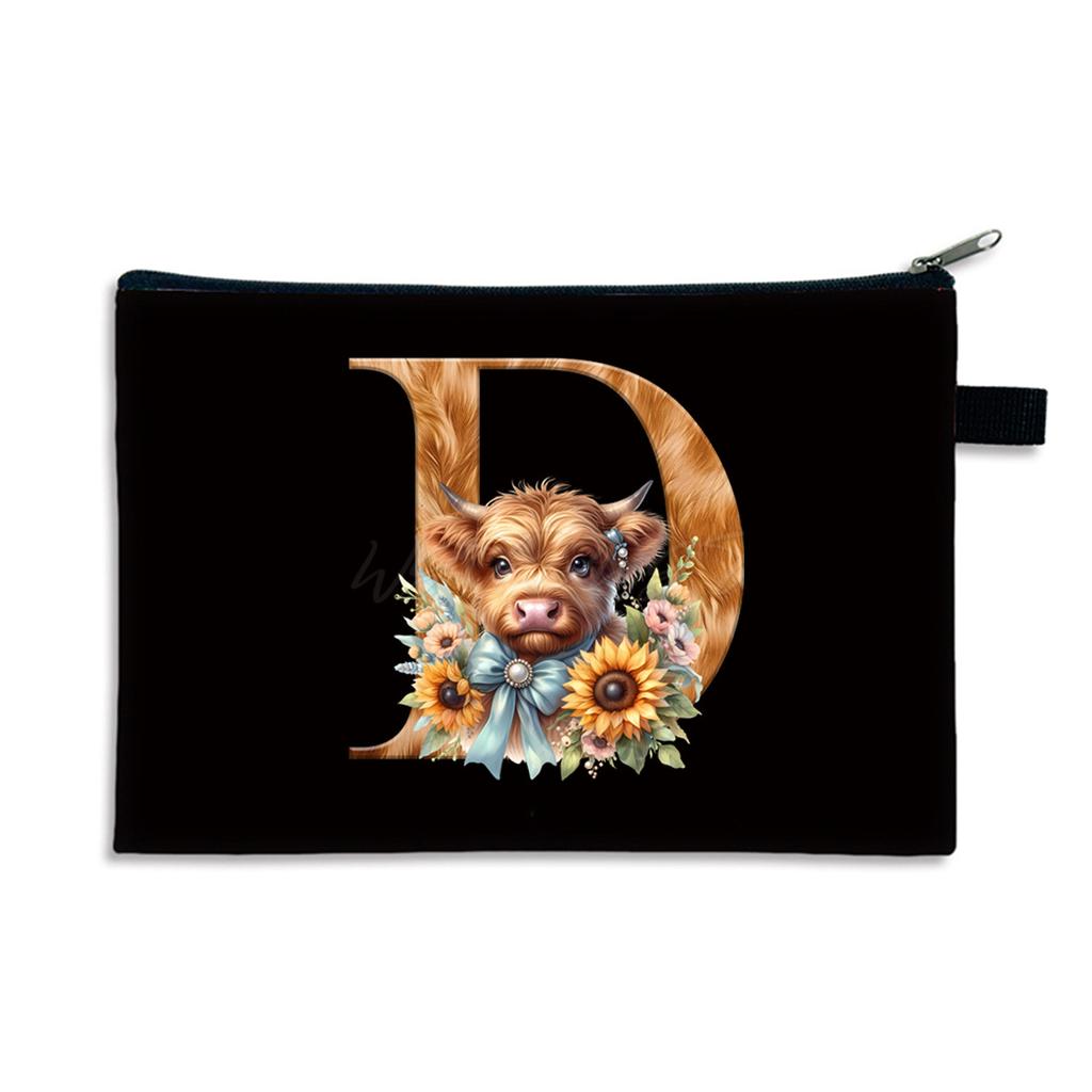 26 letter print size change bag Oxford cloth zipper storage bag Student portable pencil case