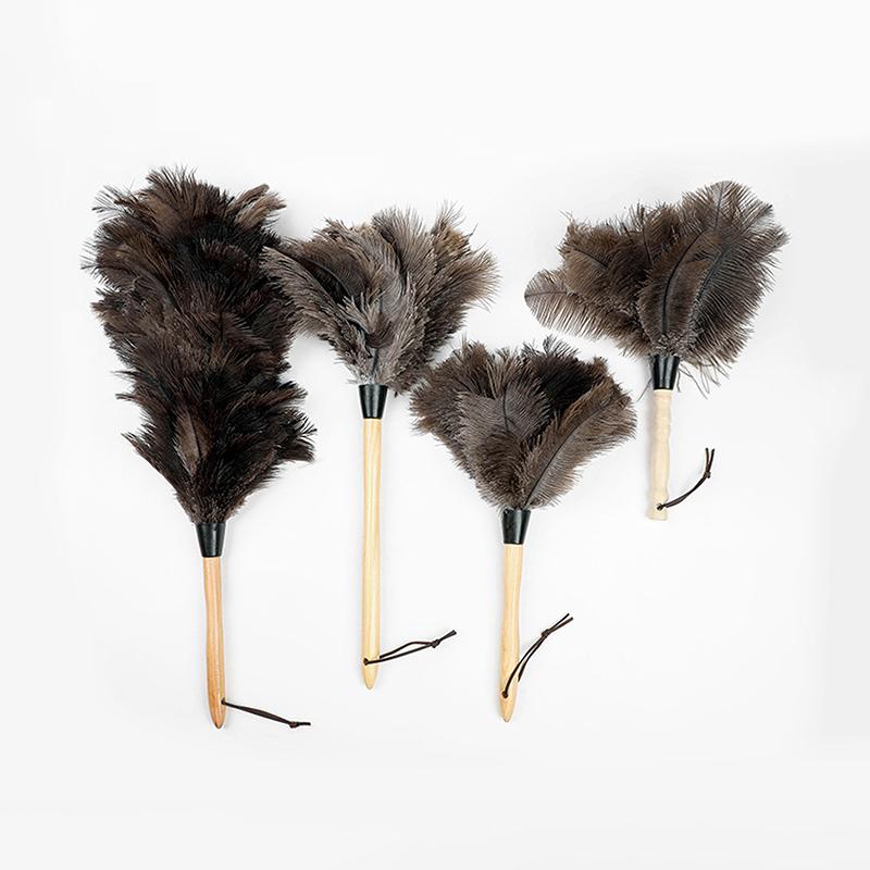Feather Duster Wooden Handle Duster Anti-Static Dust Removal Dusters Ostrich Duster Feather Fur Brush For Home Cleaning Tools