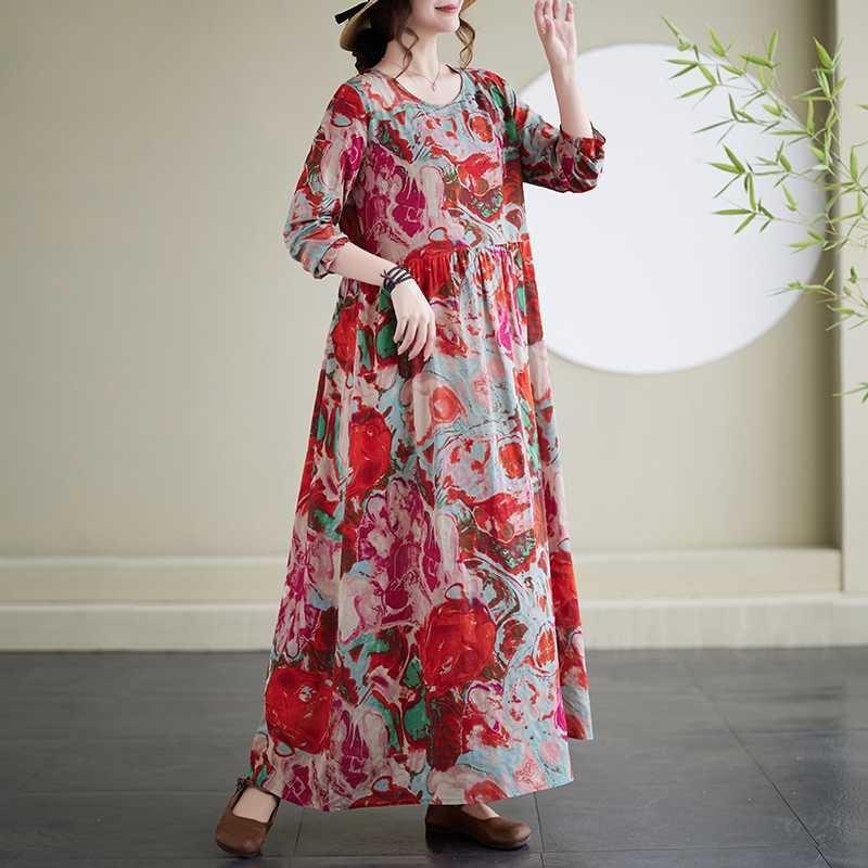 Vintage Long Skirt Flesh-Covering Dresses