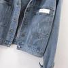 Women's Casual Korean Style Short Denim Jacket - Washed, Slimming, Spring/Autumn 2025