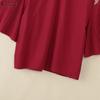 ZANZEA Women Casual Stand Collar Loose Pleated 3/4 Sleeve Print Blouse
