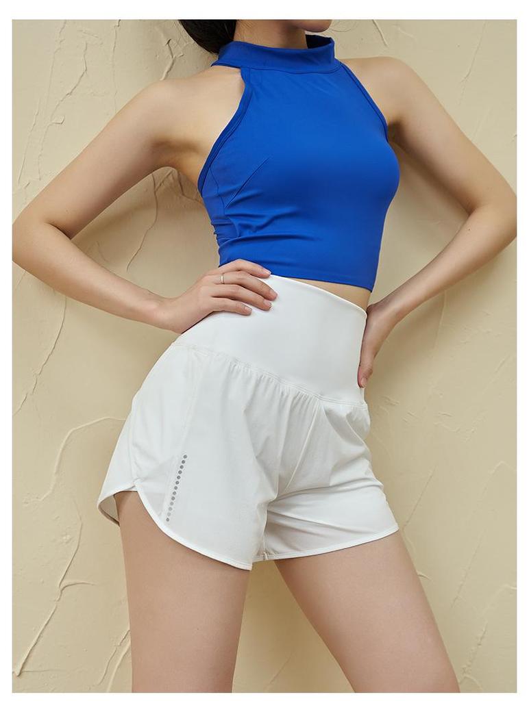Women's Quick-Dry High Waist Yoga Shorts - Anti-Exposure, Loose Fit for Running & Casual Wear