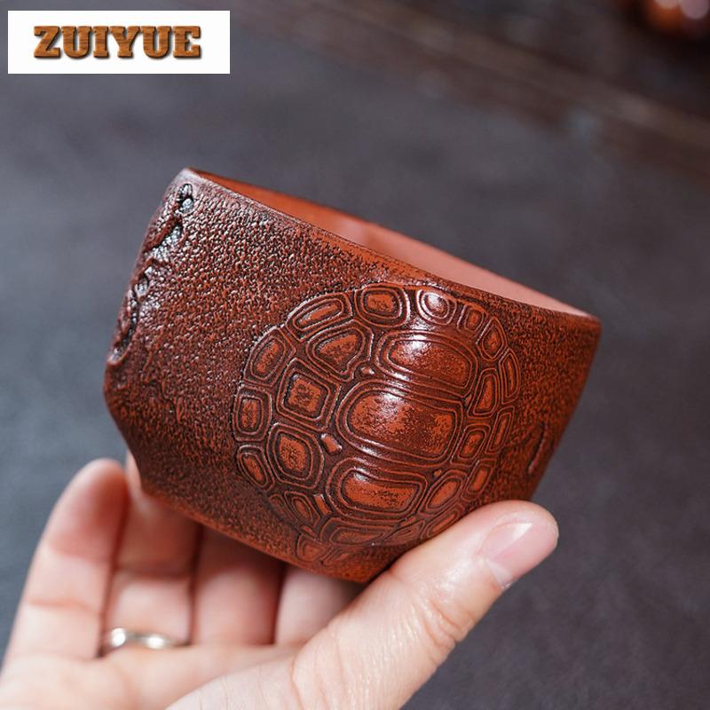 170ml Yixing Zisha Turtle Shell Teacup Elegant Tea Bowl Single Cups Tea-tasting Meditation Cup Chazhan Master Cups Tea Services