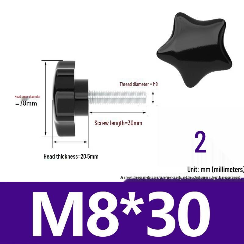 Švestkový květ Hvězdicovitá bakelitová šroubovací rukojeť (M6/M8/M10)