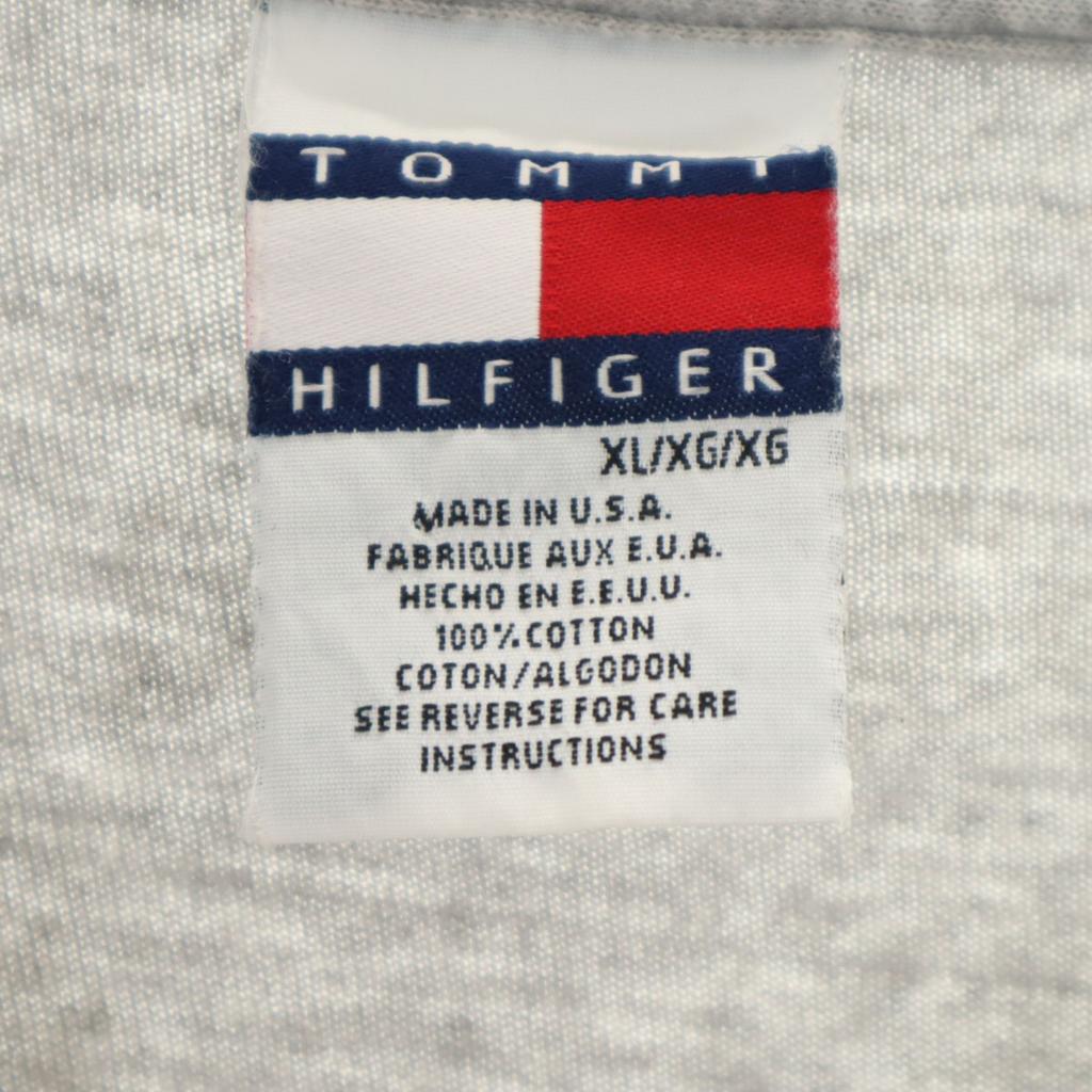 TOMMY HILFIGER 90s Made in USA Old Short sleeve T-shirt XL gray Men's Used