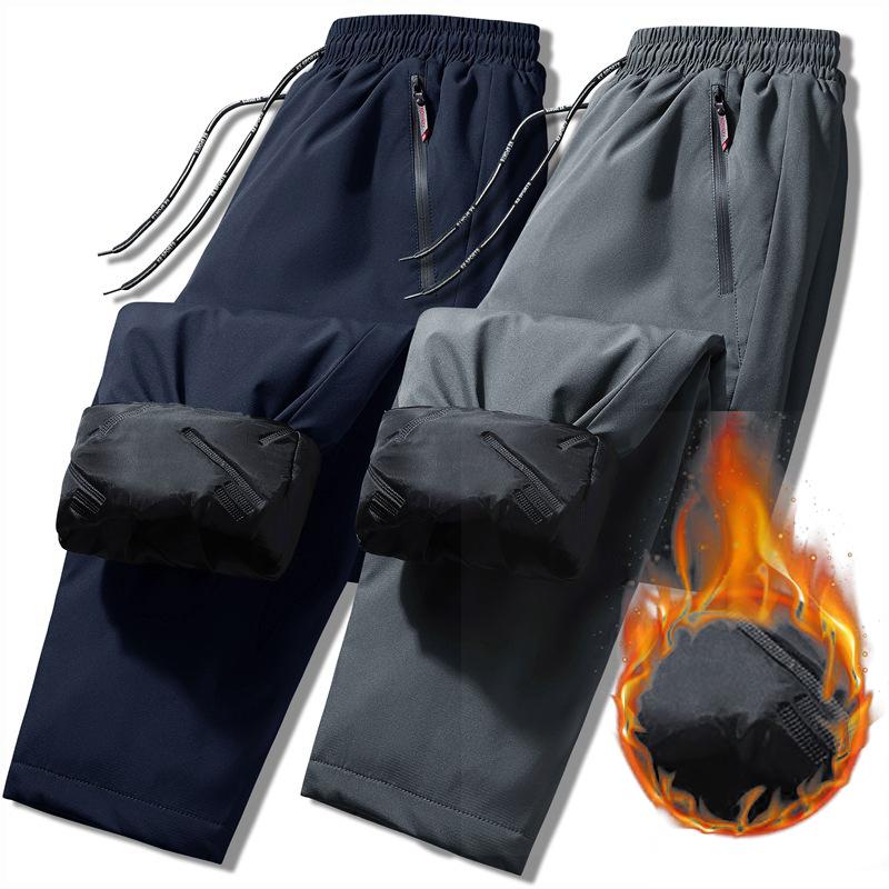 Men's Winter Insulated Trousers for Outdoor Activities, Insulated Trousers for Autumn and Winter with A Warm Layer, Large Sports Trousers