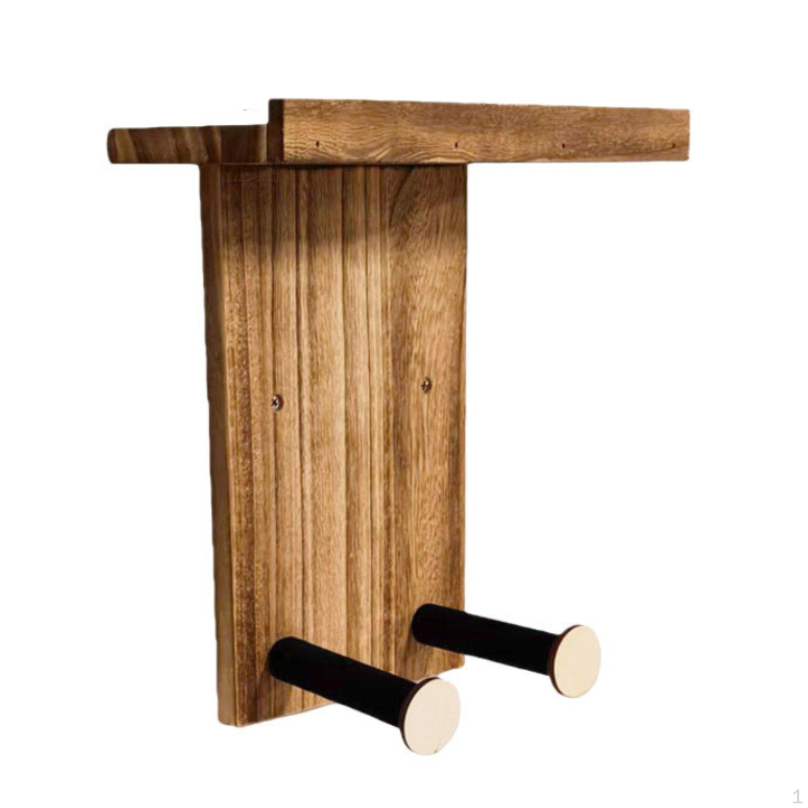 Guitar Wall Hanger Shelf Wood with Space Saving Wooden Instrument Holder