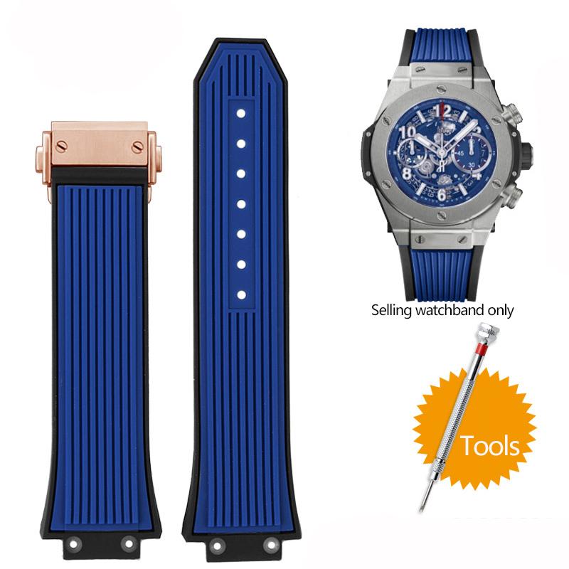 

17x27мм Силіконовий ремінець для годинника для Hublot Big Bang Classic Fusion Виступаючий гумовий ремінець для годинника Інструменти Ремінець 27*17мм Чорний Синій Сірий 27mm-17mm