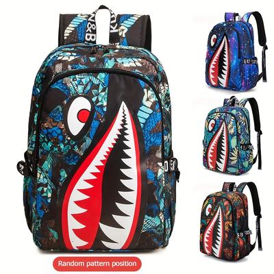Teenage Schoolbag, Anime Cartoon Backpack, Teenage Boys and Girls Laptop Backpack, Cool Anime Backpack (pattern Random)