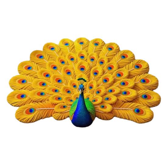 Tapete de Chão Estampa Pavão 3D Macio Antiderrapante Decorativo Tapete Casa Sala de Estar Quarto Porta Fácil de Limpar Carpete
