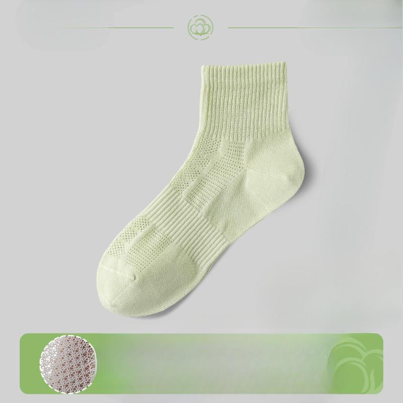 Female Spring and Summer Cotton Anti Bacterial Breathable Sweat Absorbing Deodorant Socks