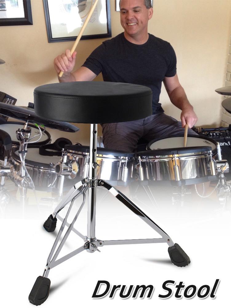 Universal Drum Throne Padded Drum Seat Portable Height Adjustable Drumming Stools for Kids & Adult