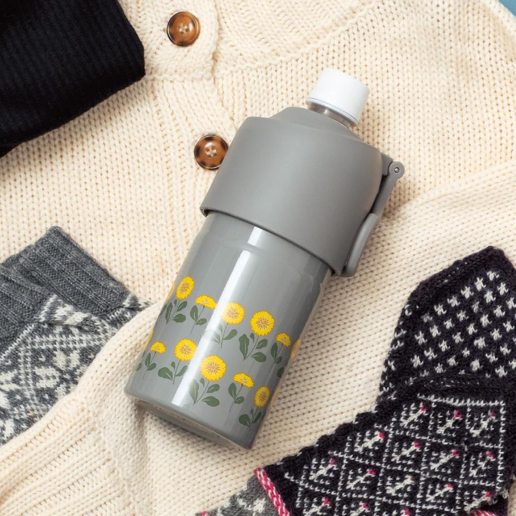 Atlas Plastic Bottle Floral Water Set of Cold Plastic Bottle Vacuum Folding Bottle In Bottle Holder, Pattern, Bottles, 2, Insulation, Cooler, 500ml,
