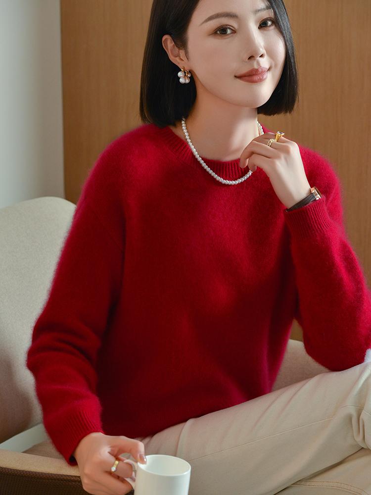 Women's Cashmere Sweater Qinghe Cashmere 30% Cashmere 70% Wool Autumn and Winter Cashmere Pullover Soft and Warm