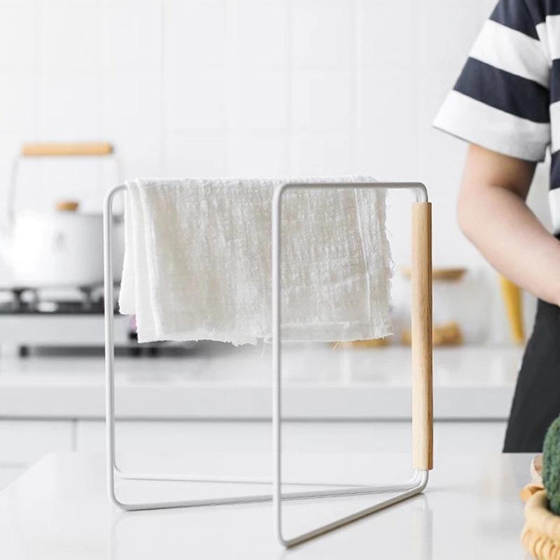 Japanese Kitchen Towel Rack Countertop Lazy Rag Drying Rack Multi-functional Vertical Foldable Storage Rack Hanger