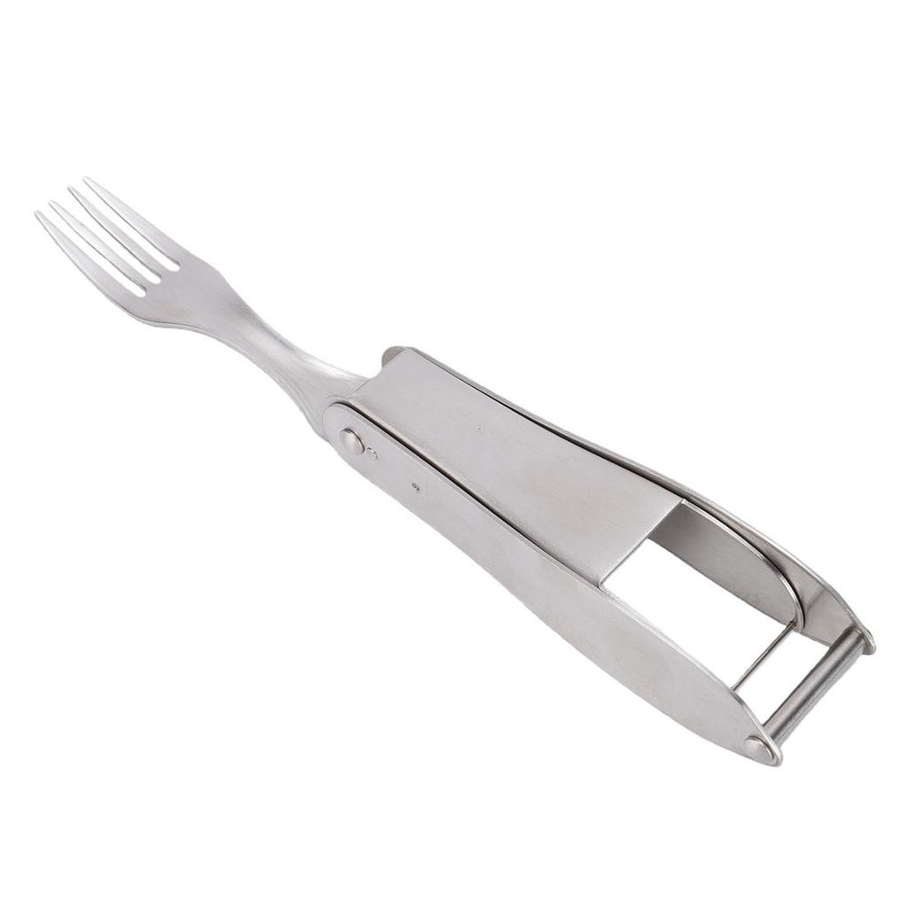 2 In 1 Stainless Steel Fruit Cutter Watermelon Cutter with Retractable Fork for Camping Picnic