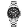 Casual Fashion Business Day Steel Belt Calendar Men'S Blue Quartz Watch