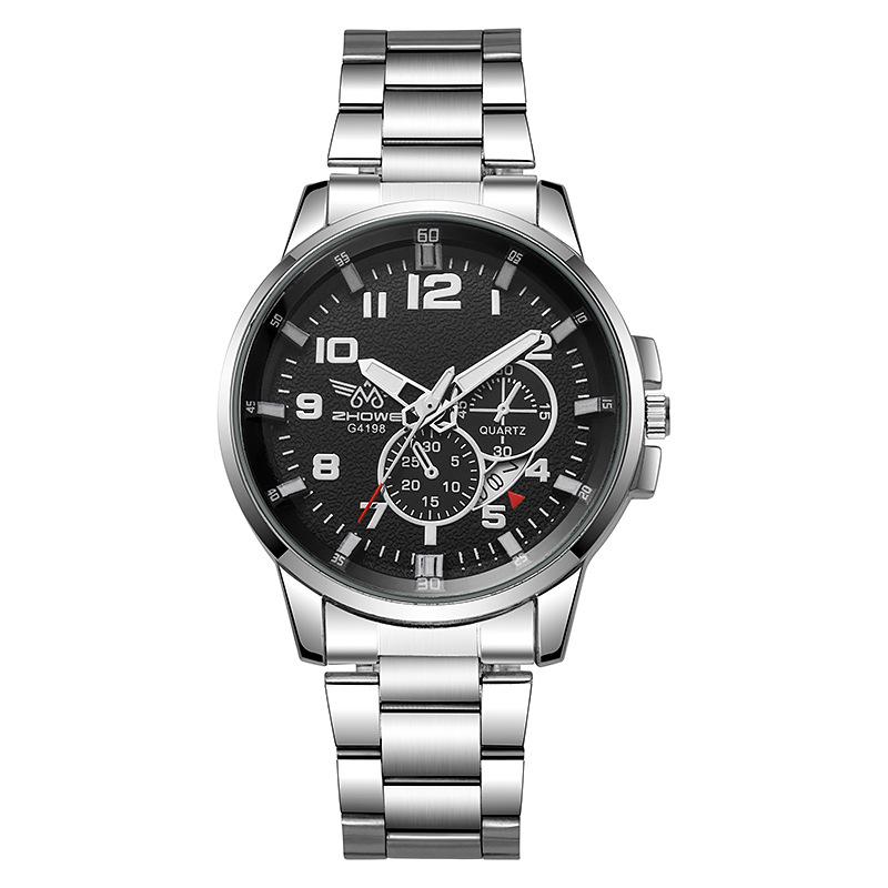 Casual Fashion Business Day Steel Belt Calendar Men'S Blue Quartz Watch