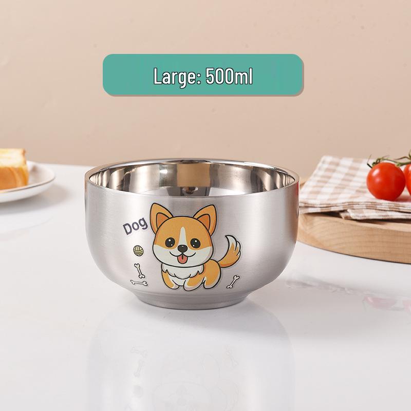 Children's Cartoon Zodiac Insulated Stainless Steel Bowl - Food Grade, Double Layer, Anti-Fall Design
