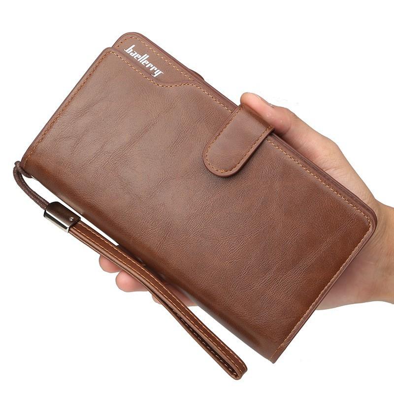 Men s Wallet Korean Edition Business Large Capacity Handbag Retro Zipper 10X3X20 темно-коричневого