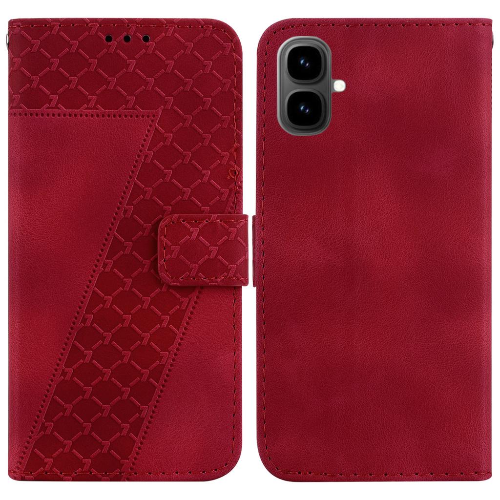 For Infinix Smart 10 Stand Case 7-Shaped Pattern Imprint Leather Phone Cover with Strap