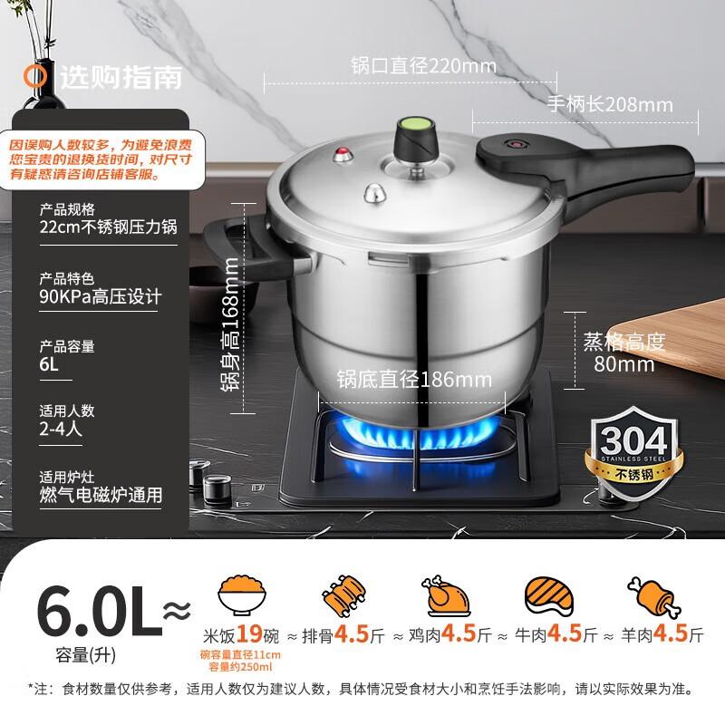 

ASD 6.0L Stainless Steel Pressure Cooker