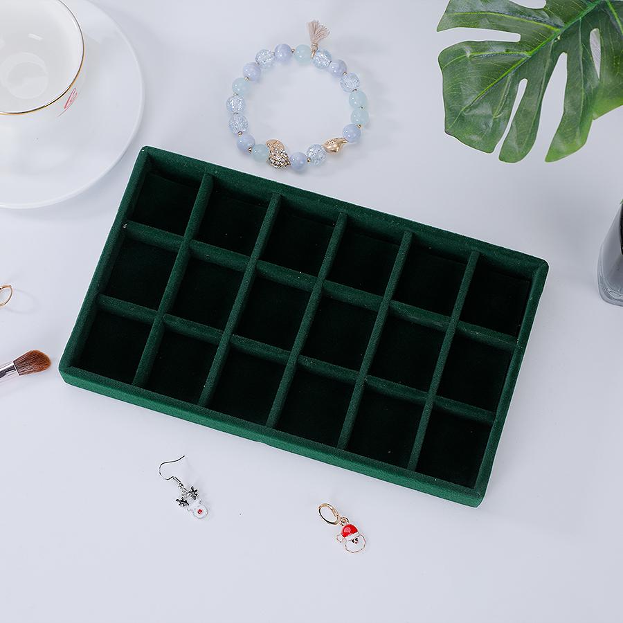 1PC, Flocking Jewelry Box Jewelry Tray, Color: Green