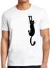 Black Cat Holding On Funny Retro Birthday Gift Man Woman Tee T Shirt M454