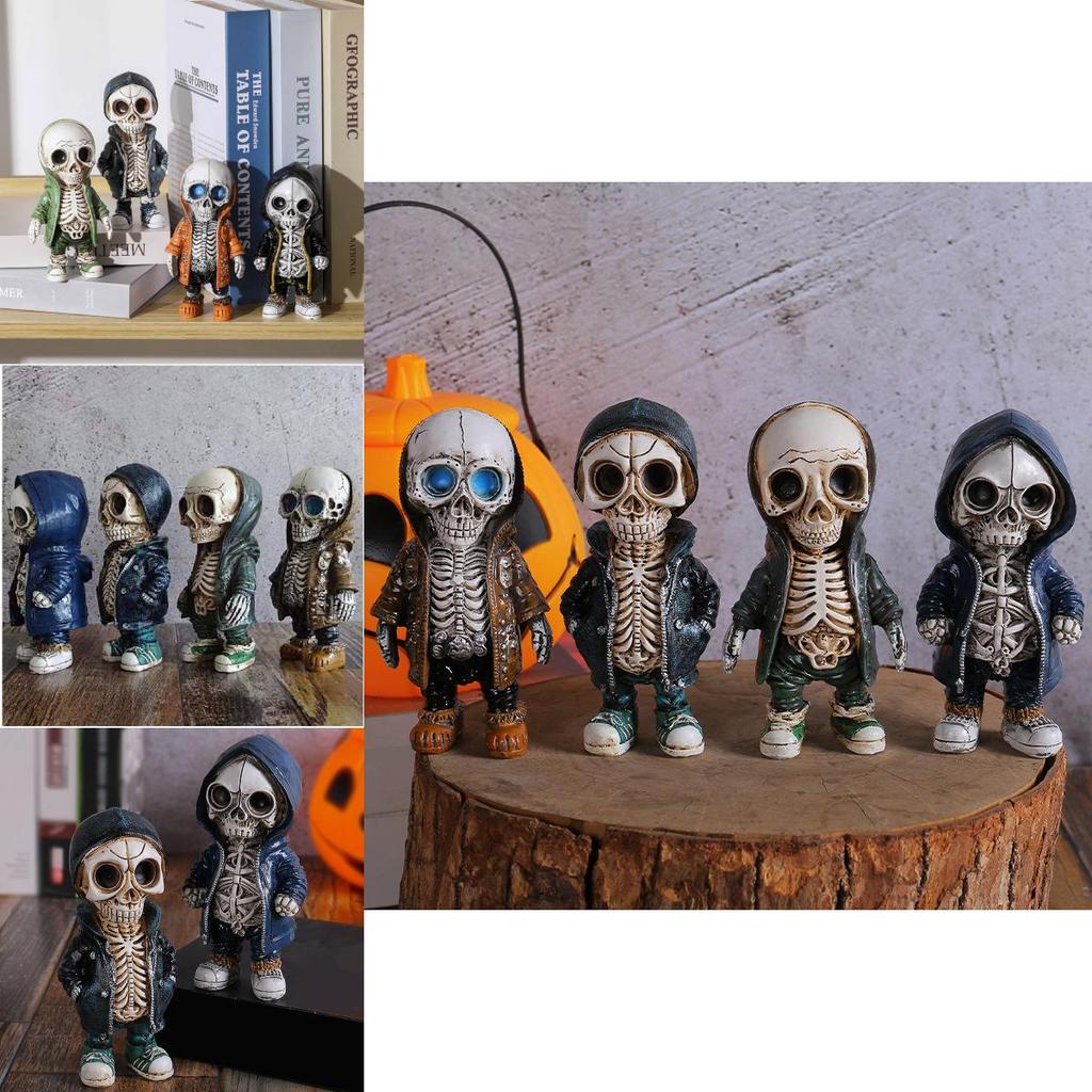 Unique Resin Skeleton Figurine In Versatile Colors For Halloween And Christmas Decor