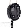 Z25721 Mineed by Osel Cat Ear Plush Pouch, Small, S Size, Pearl Strap, 5 Colors Available, 14cm x 10.5cm, Plush Toy Storage (Black)