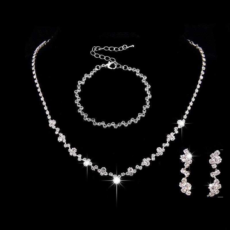 Newlywed Necklace and Earrings Set - Simple and Elegant Wedding Dress Accessory Set