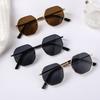 Fashion Kids Square Sunglasses for Boys Girls Retro Octagon Metal Sun Glasses Vintage Black Polygon Shades UV400 Protection
