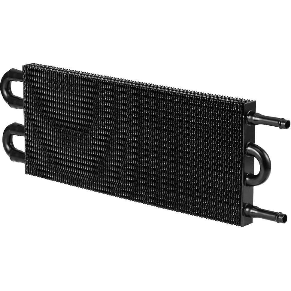 Transmission Oil Cooler, Universal 4 Pass Tube and Fin Design, Compatible with Ford, Chevrolet &Dodge Ram- Black- Aluminium