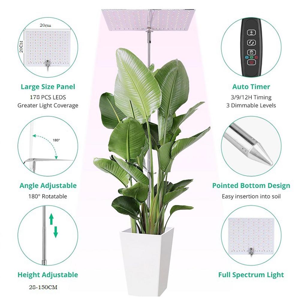 LED Plant Growth Lamp USB Charging Full Spectrum Lifting Light Dimmable Phyto Lamp for Seedling Green Plant Aquarium Succulent