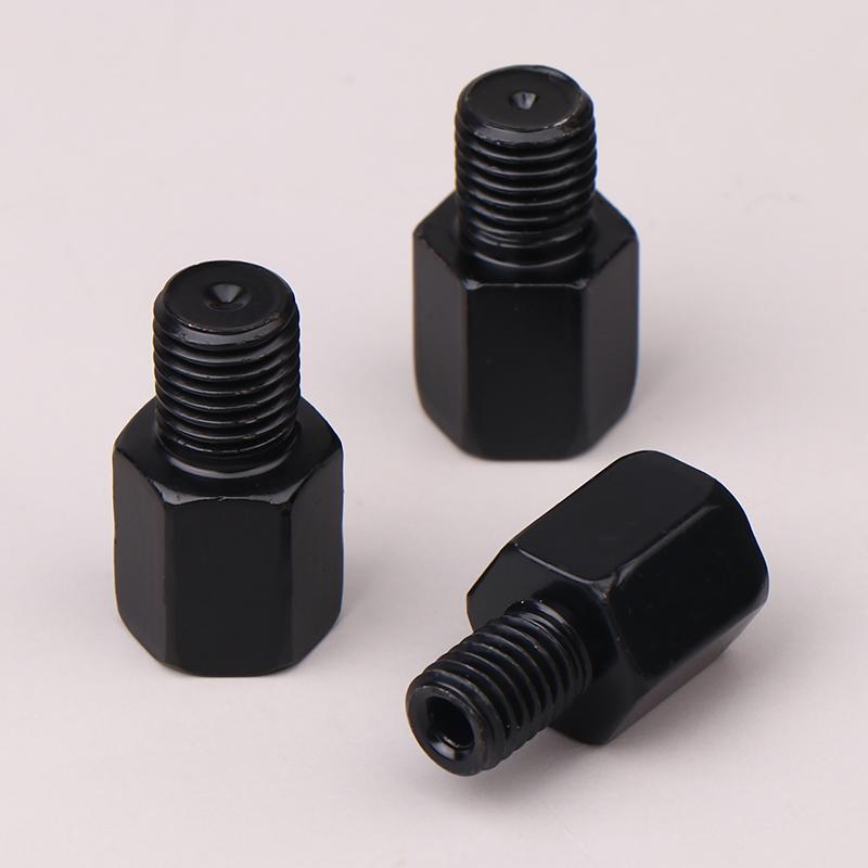 2Pcs Motorcycle Rearview Mirrors Conversion Black Mirror Adapters M10 10Mm M8 8Mm Bolt Clockwise Anti-Clock Right Left Thread