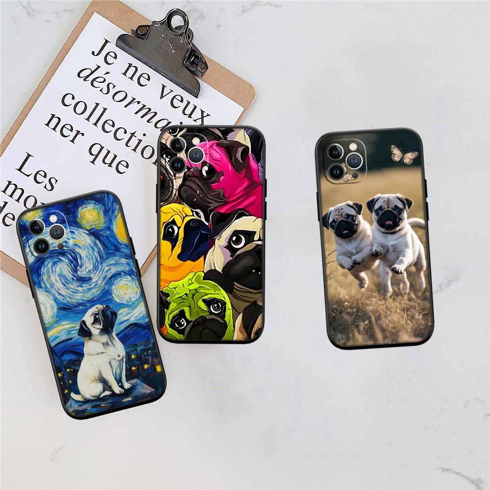 MY6 Cute Pug Dog Soft Shell Phone Case for OPPO A40 A60 A80 A15 A16 A16K A12 A17 A17K A54 A54S A53 A53S A55 A56 A57 A98 F23