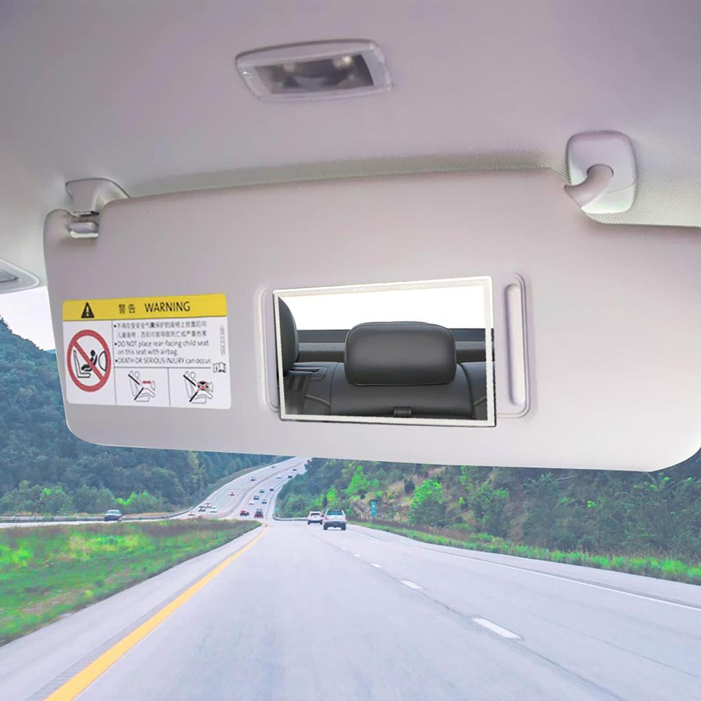Car Visor HD Vanity Portable Seat Back Stainless Steel Universal Car Interior Vanity Mirror Mirror, Self-Adhesive Mirror,