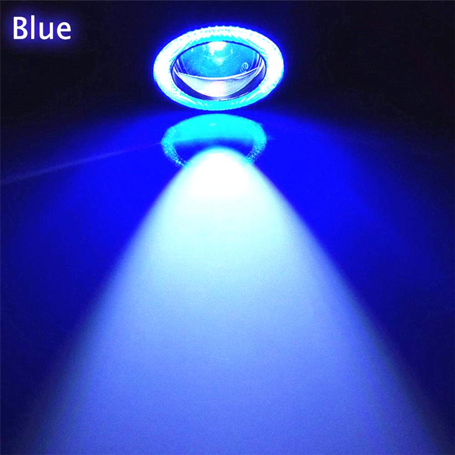 3.5" COB Fog Light Projector Car CCFL Blue Angel Eyes Halo Ring DRL Headlight