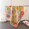 Fresh Oil Painting Style High-end Printed Silk Scarf Imitation Square Versatile Shawl Neck Small Headscarf