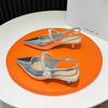 Summer new pointed rhinestone pearl high fashion temperament low heel bag head fashion temperament single shoes women