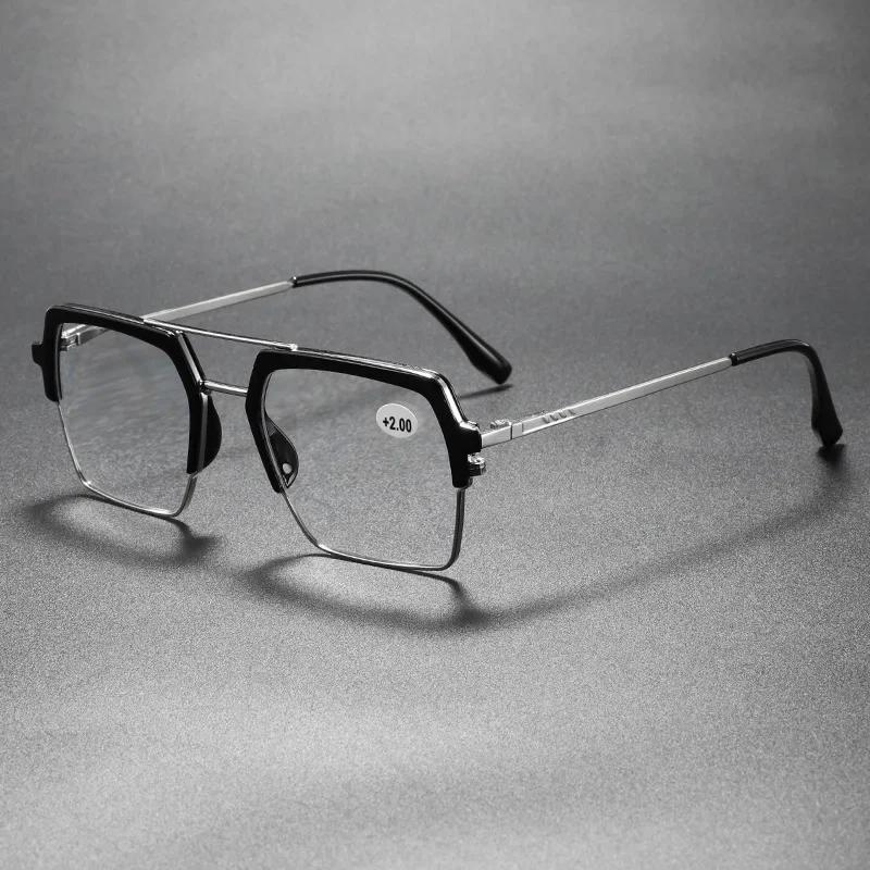 New Fashionable Personalized Metal Frame Women'S Reading Glasses Retro Neutral High Quality Anti Blue Light Glasses