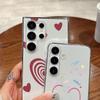 Cartoon Hearts Pattern Clear Phone Case For Samsung Galaxy S26 S25 S24 S23 Ultra S22 Plus S25 FE A56 A36 A26 A55 A54 A15 Cover