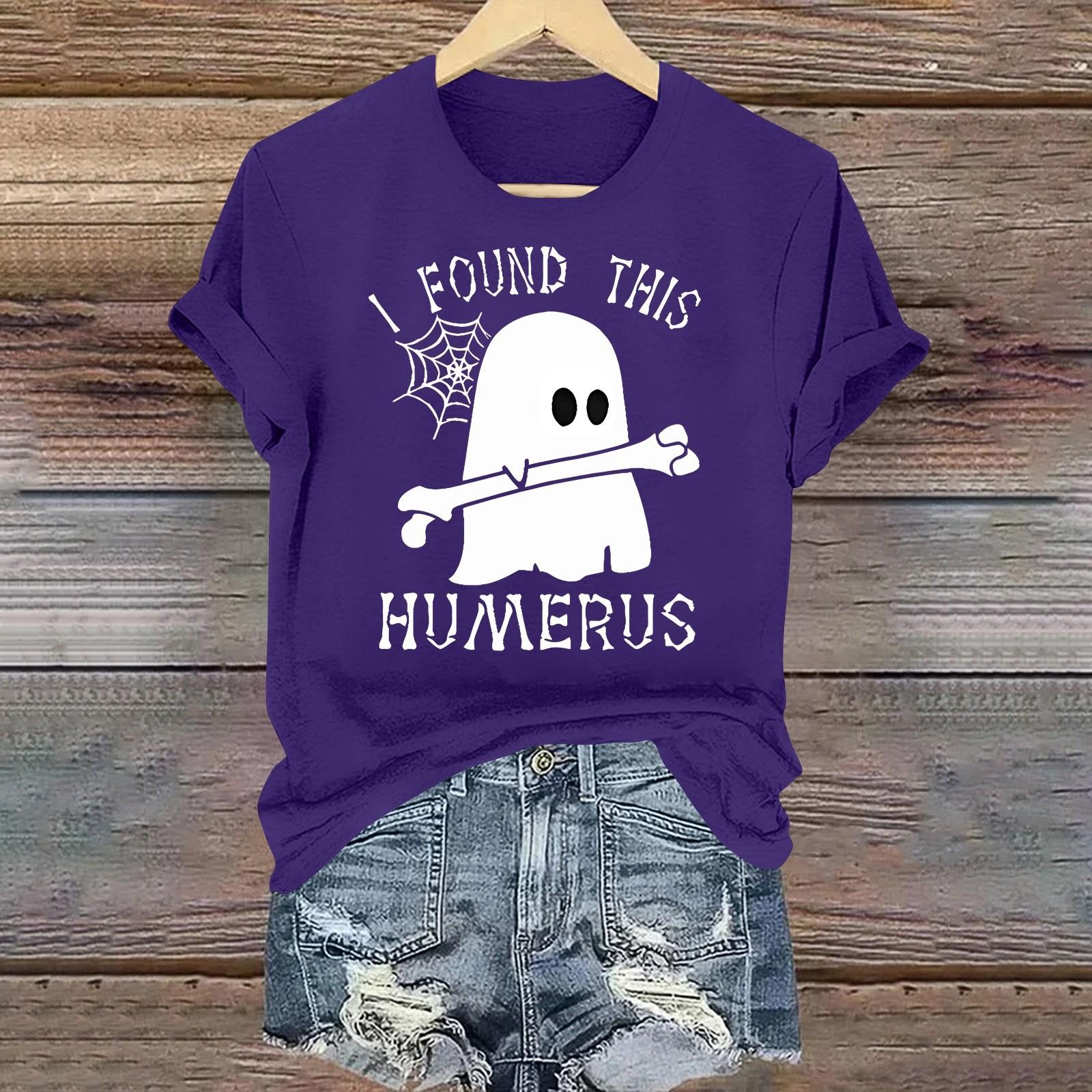 

Женская повседневная футболка с круглым вырезом и коротким рукавом, пуловер XXXL фиолетовый