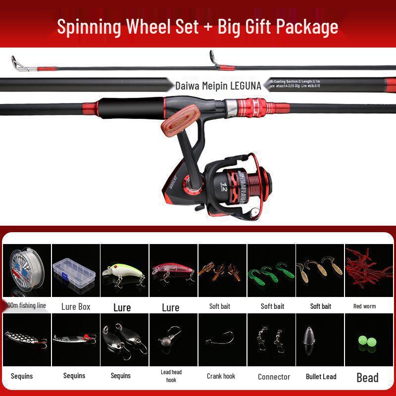 Daiwa Mingpin Carbon Fishing Rod & Reel Set for Long Cast, Black Carp & Mandarin Fish