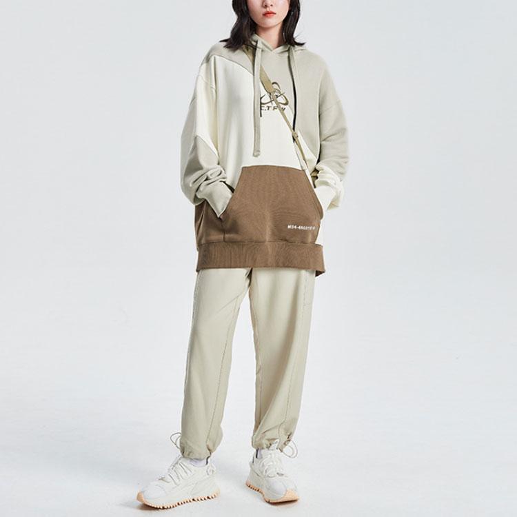 Li Ning Badfive Basketball Series Printed Loose Multi-Pocket Sports Pants Women Pants Coastal-Gray AKXR084-2