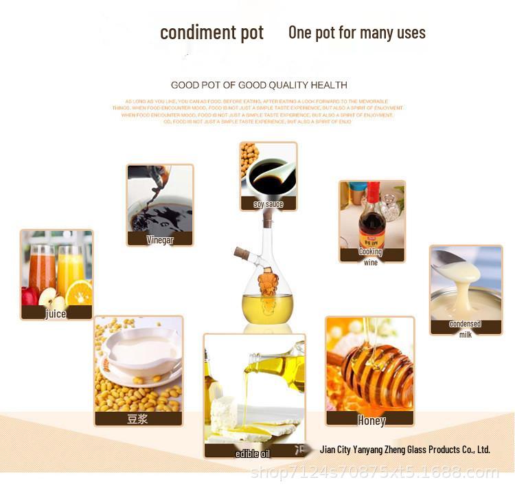 Sealed Irregular High Borosilicate Glass Oil and Vinegar Cruet Bottle