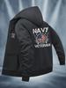 Warm Hooded Coat for Men Drawstring Hood Thickened Lining Fall Winter Streetwear