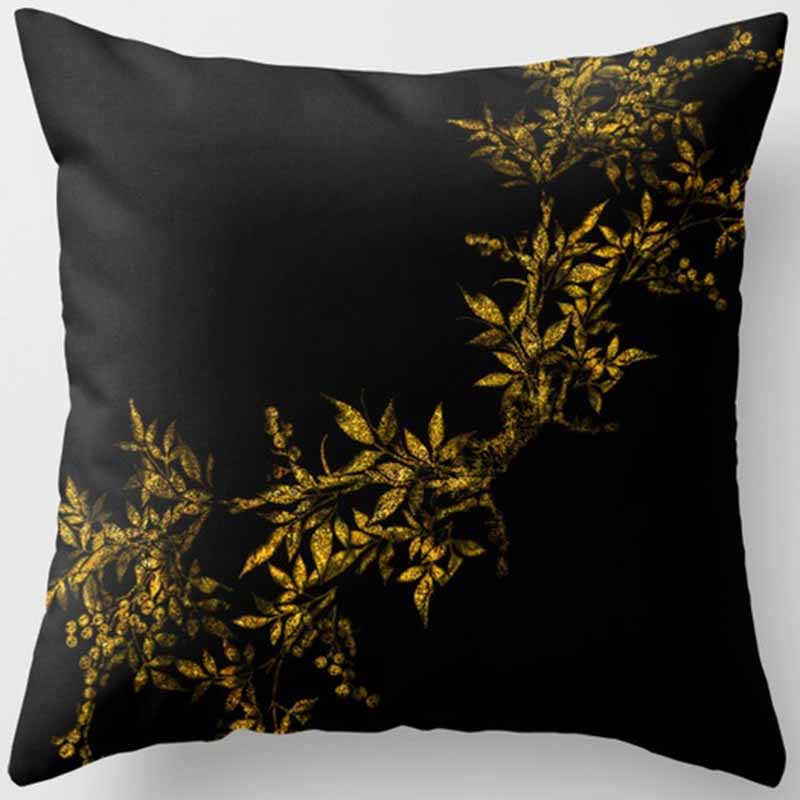 Black and Yellow Square Pillowcase, Home Decoration, Car Sofa Cushion Cover 45cm*45cm